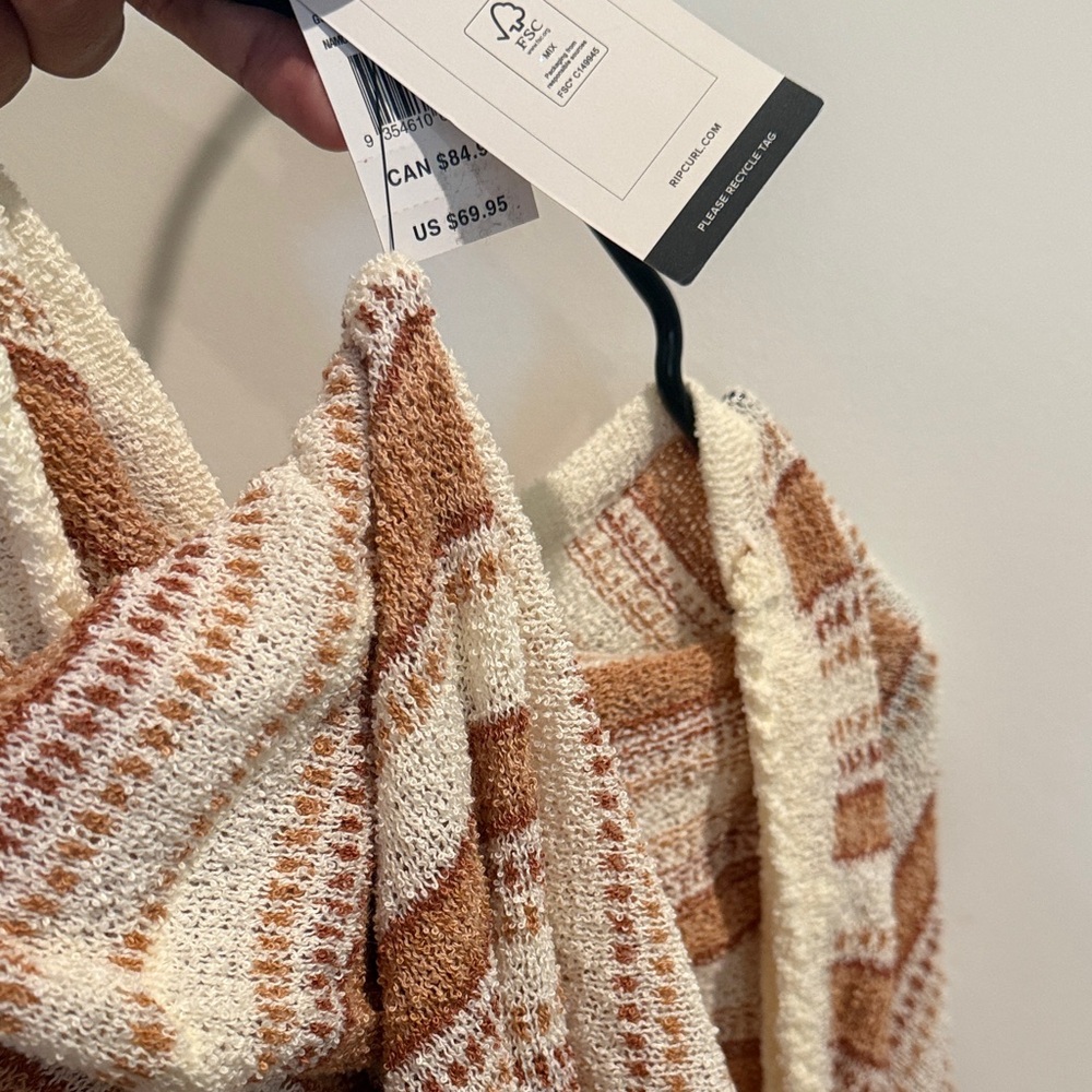 Striped Knit Rip Curl Poncho - Picture 6 of 6